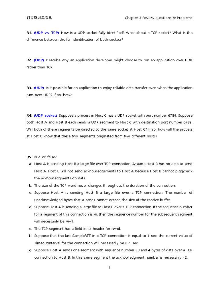 Computer Network Chapter 3 Review Questions | PDF | Transmission ...
