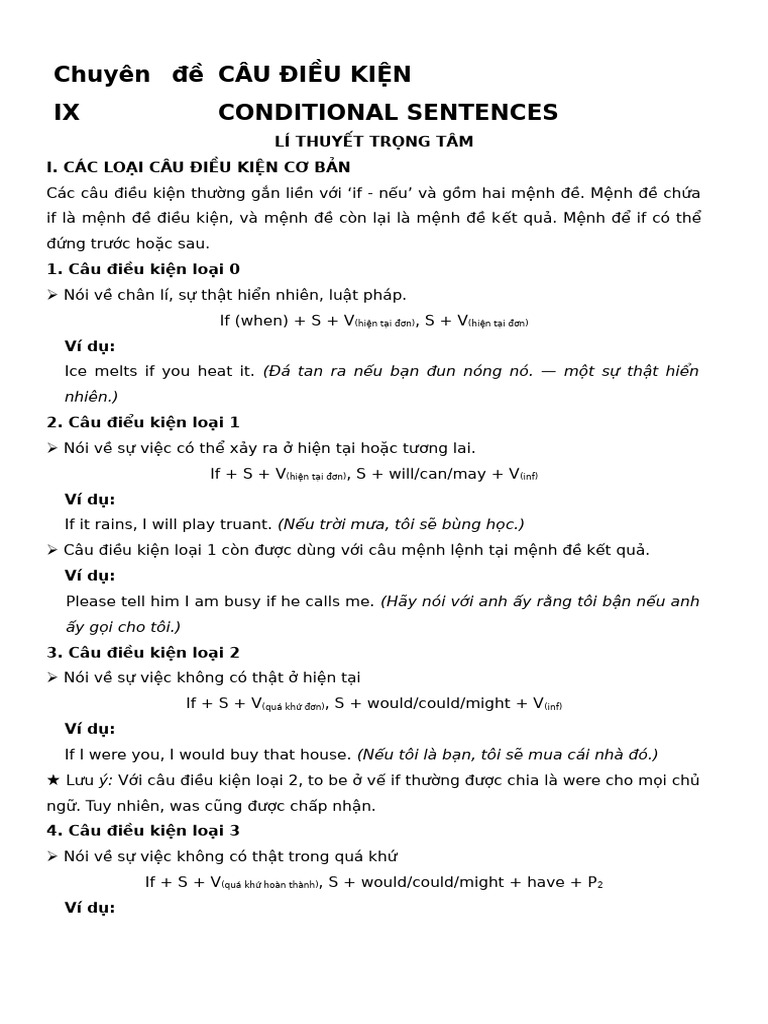 Conditional Sentences (Cont) | PDF