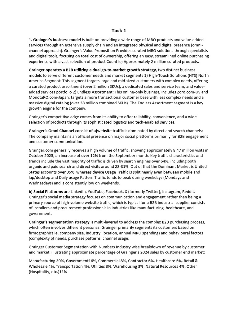 Grainger's B2B MRO Strategy Overview | PDF | Supply Chain | Internet Of ...