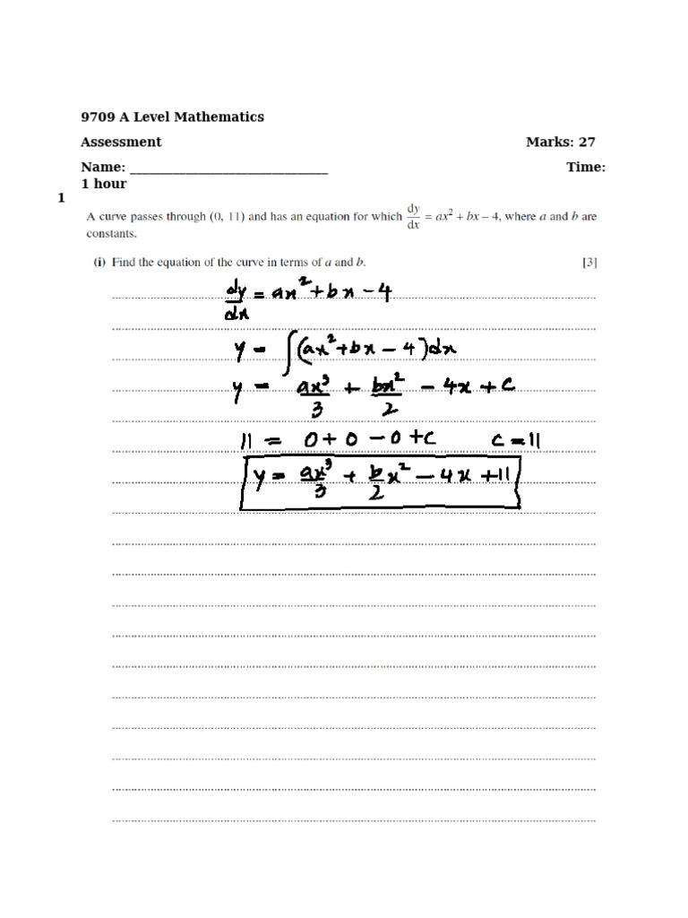 As FEB ASSESSMENT (Diff, Integ, Mechanics) | PDF