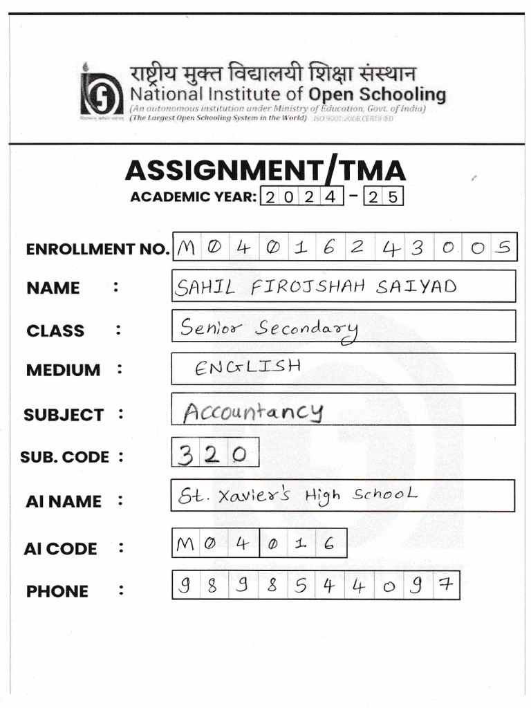 Student Assignment Submission Form | PDF