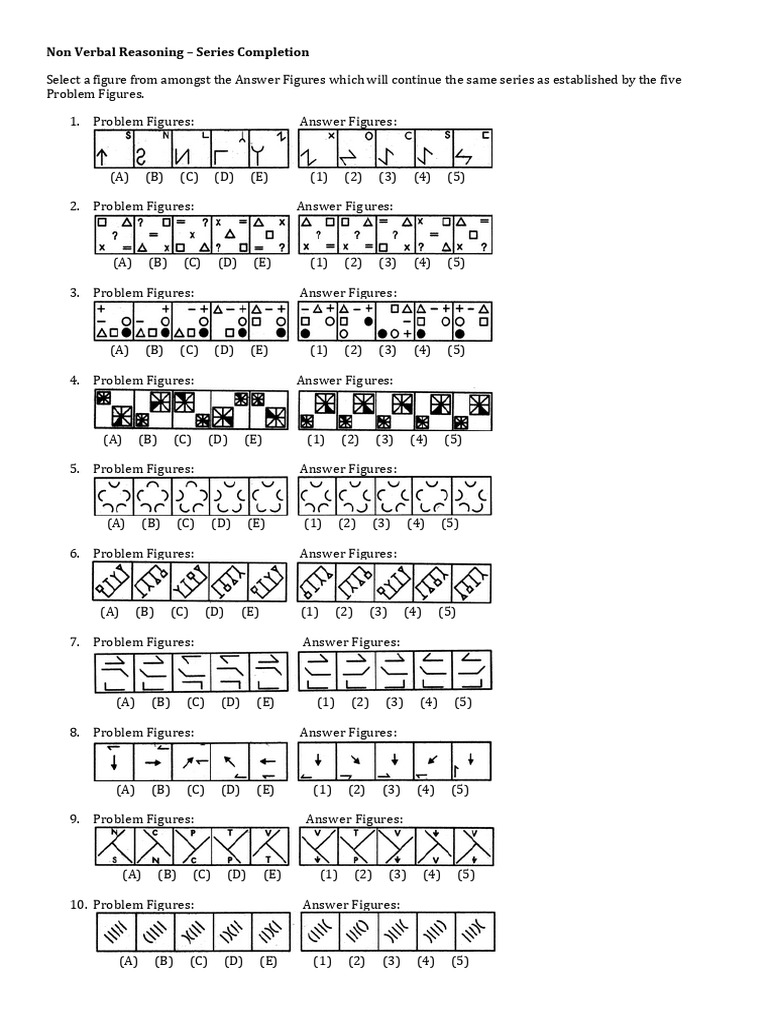 Non-Verbal Reasoning Series Test | PDF | Chess | Chess Theory