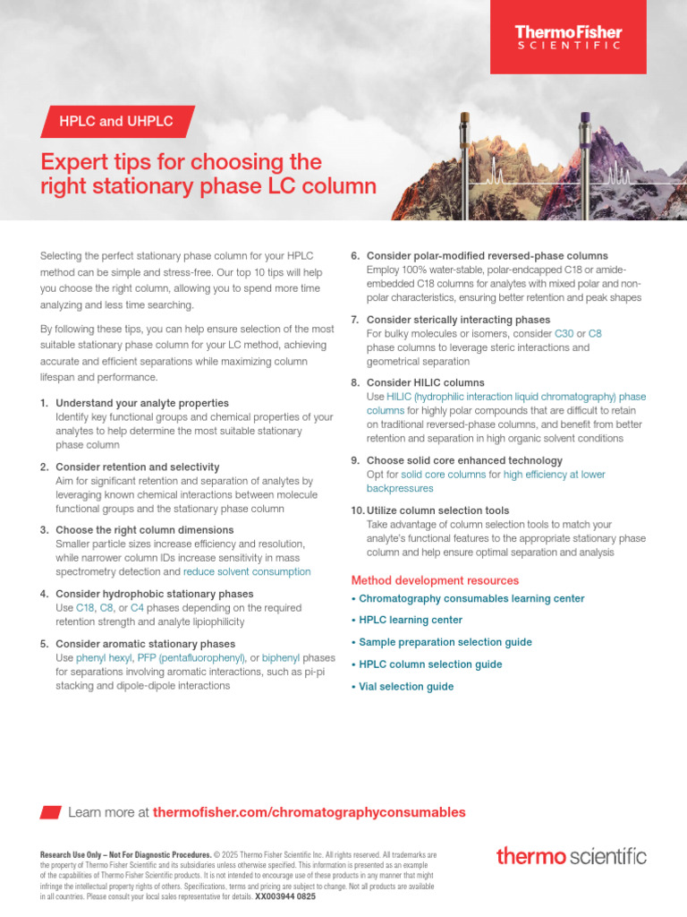 Top Tips for Choosing LC Columns | PDF | High Performance Liquid ...