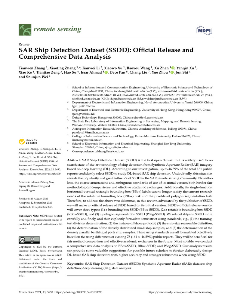 Remotesensing 13 03690 v211 | PDF | Computer Vision | Deep Learning