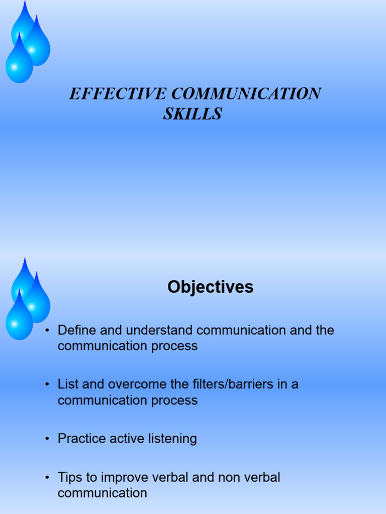 Effective Communication Skills Guide | PDF | Communication | Nonverbal ...