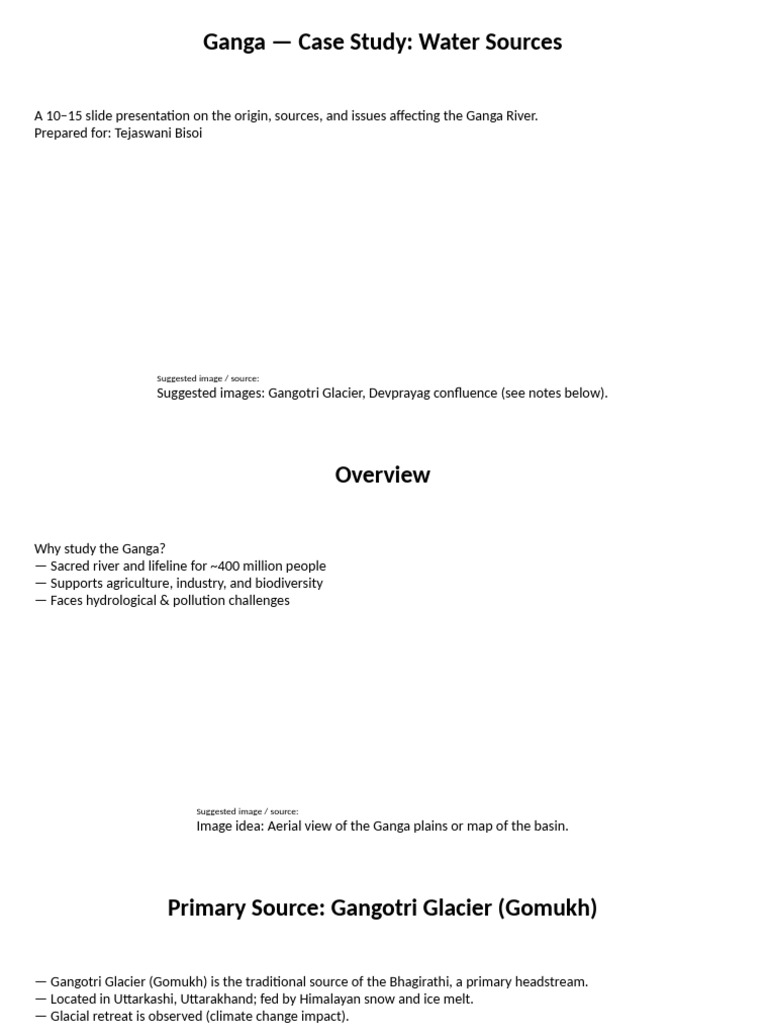 Ganga River: Sources and Challenges | PDF | River | Water Pollution