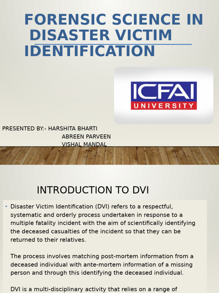 Forensic Science in Disaster Victim ID | PDF | Law Enforcement ...