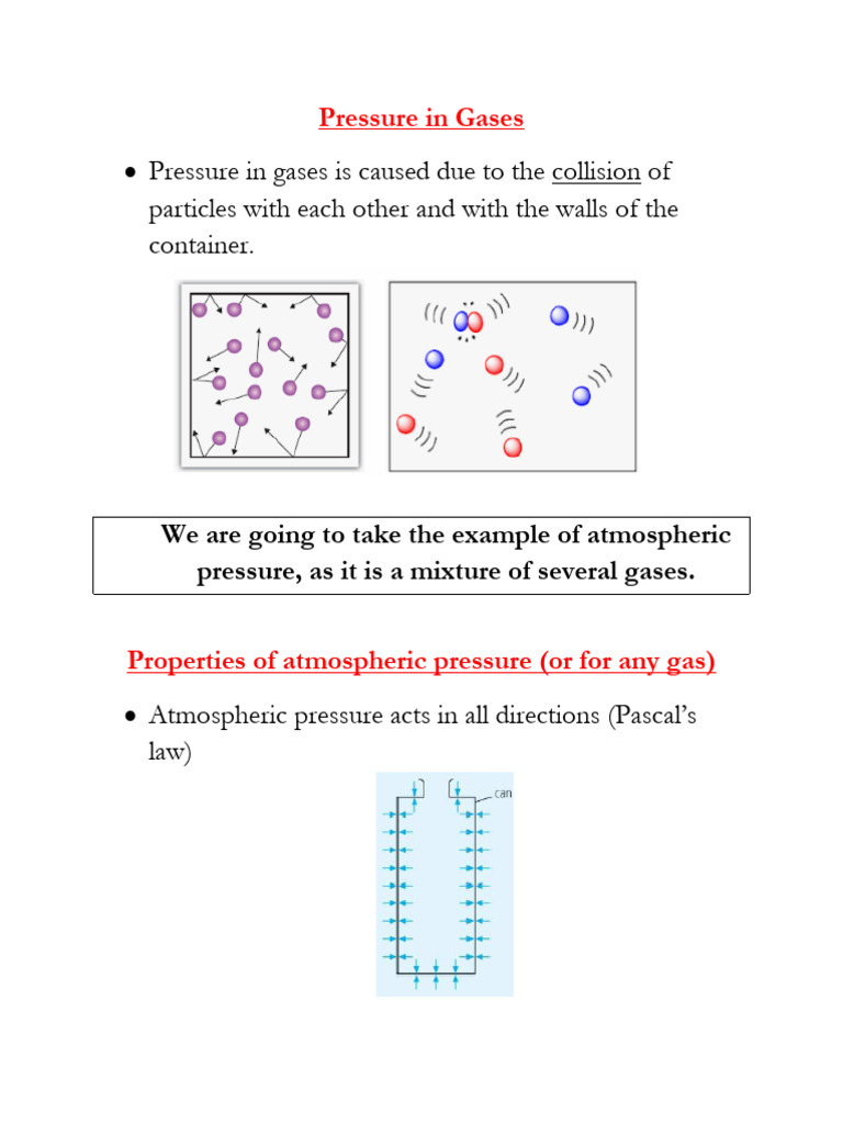 Chapter 3 - Doc 9 - Pressure in Gases | PDF | Pressure | Gases