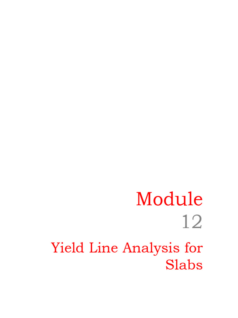 Yield Line Analysis for One-Way Slabs | PDF | Bending | Elasticity ...