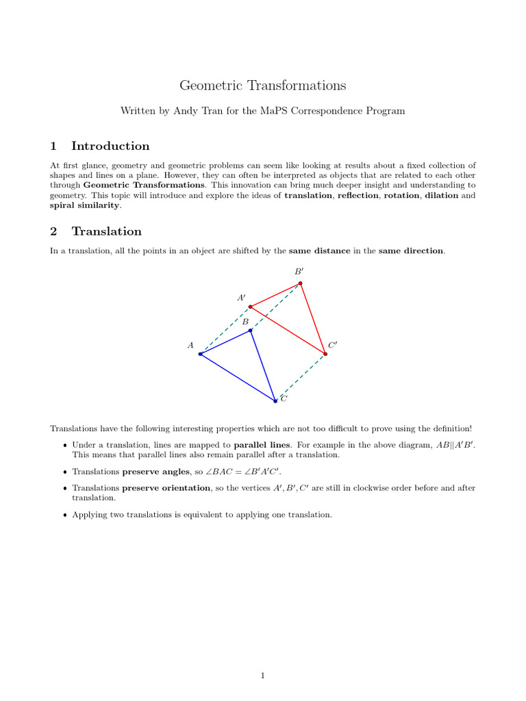 2. Geometric Transformations | PDF | Geometry | Triangle