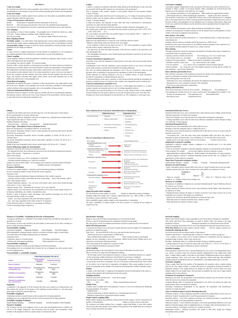 Sampling Methods and Data Coding Guide | PDF | Sampling (Statistics ...