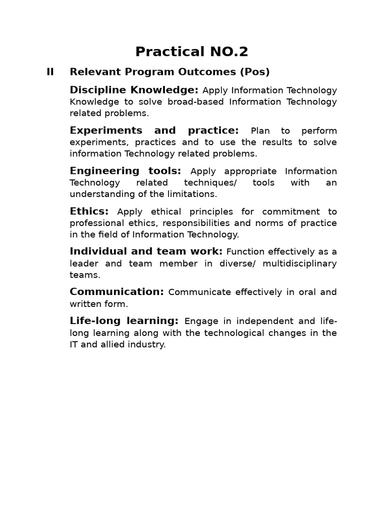 IT Program Outcomes and Skills Guide | PDF