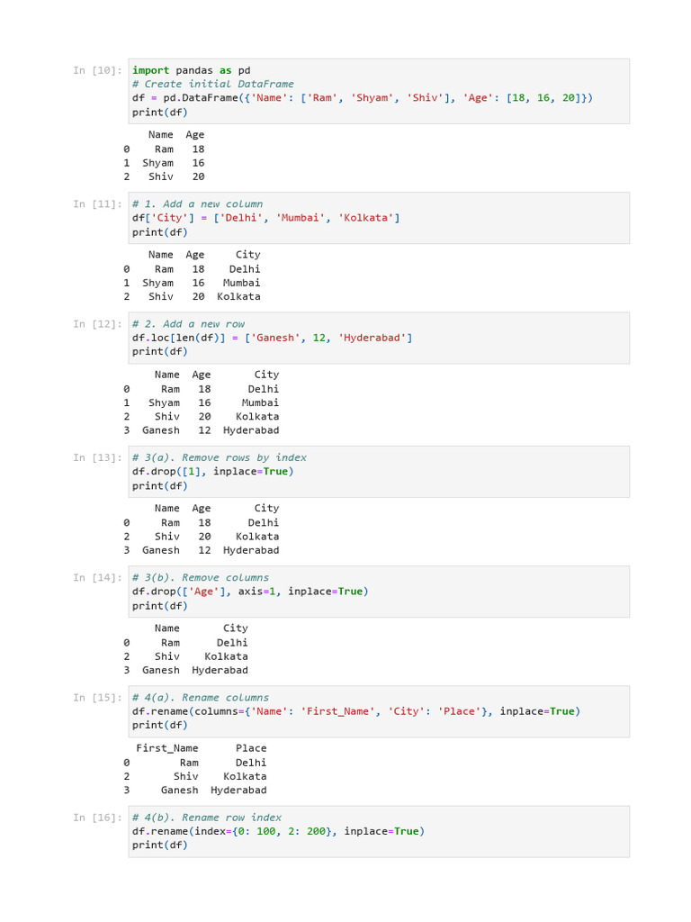 DataFrame Manipulation with Pandas | PDF