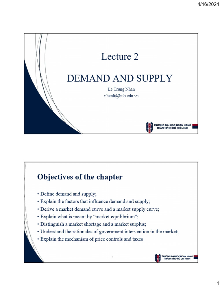 Lecture 2 | PDF | Supply And Demand | Demand