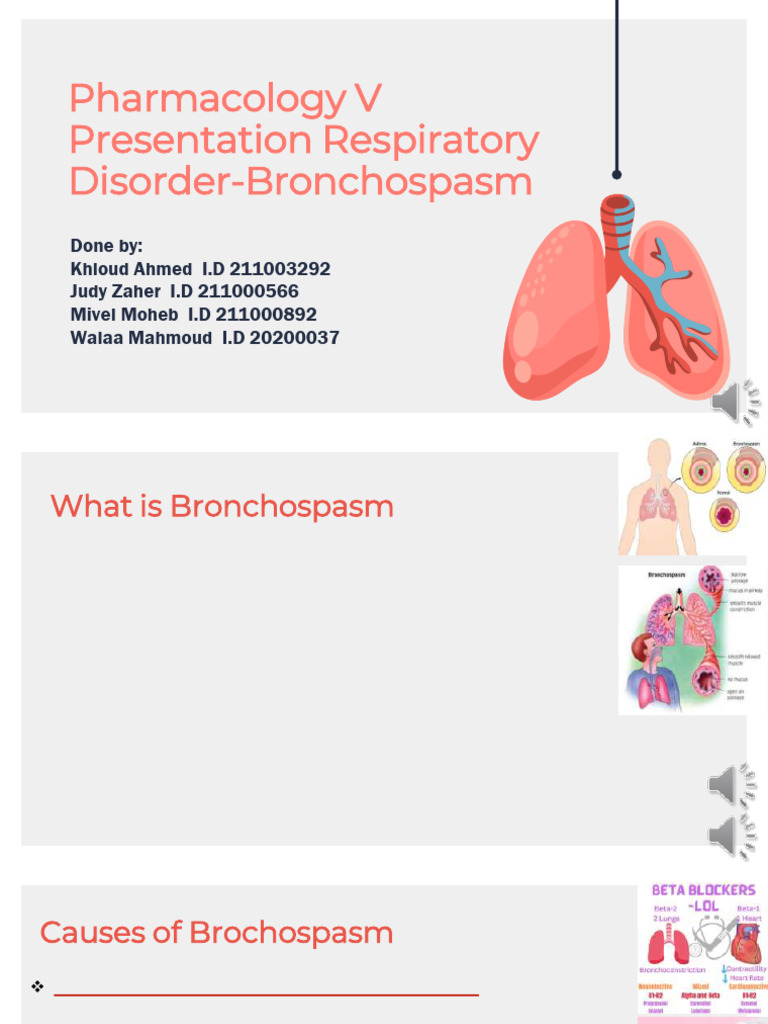 Bronchospasm Pharmacology v Presentation | PDF | Asthma | Respiratory Tract