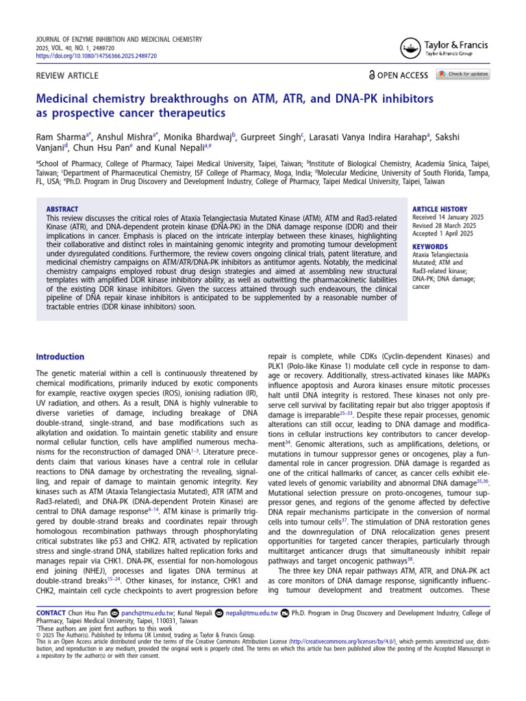 ATM ATR Chemo | PDF | Dna Repair | Cancer