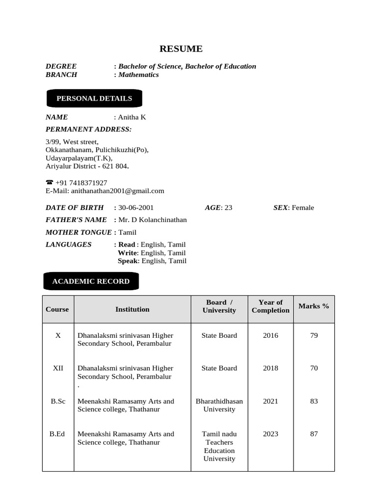  Anitha Resume 2025 
