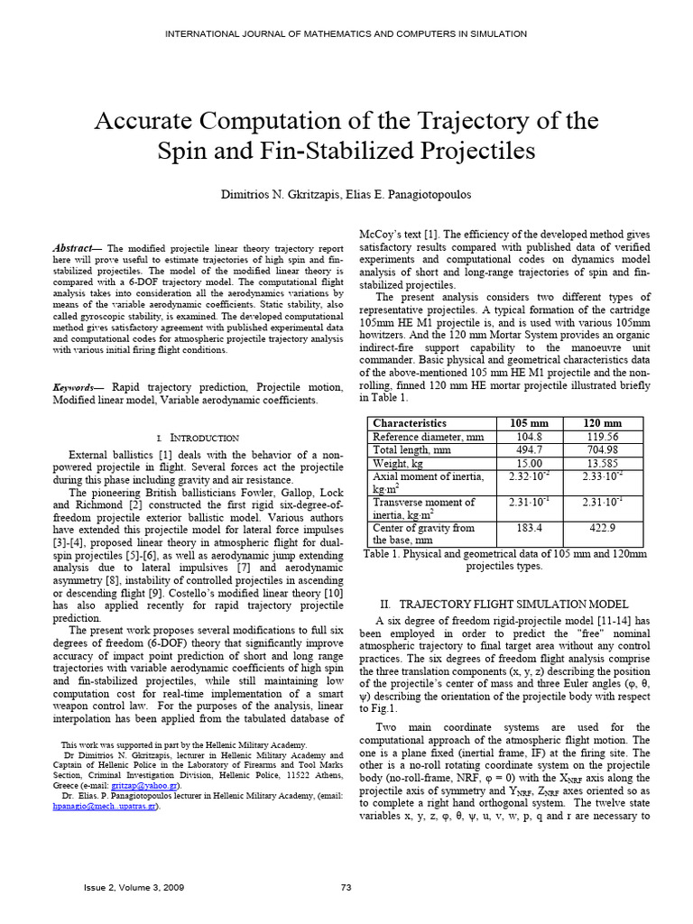 Modified Linear Theory for Projectile Trajectories | PDF | Trajectory ...