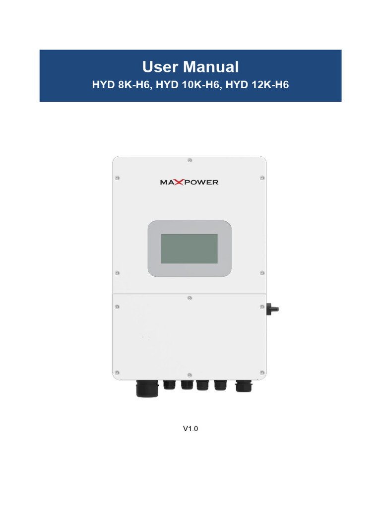 User Manual for HYD Hybrid Inverters | PDF | Electrical Connector ...