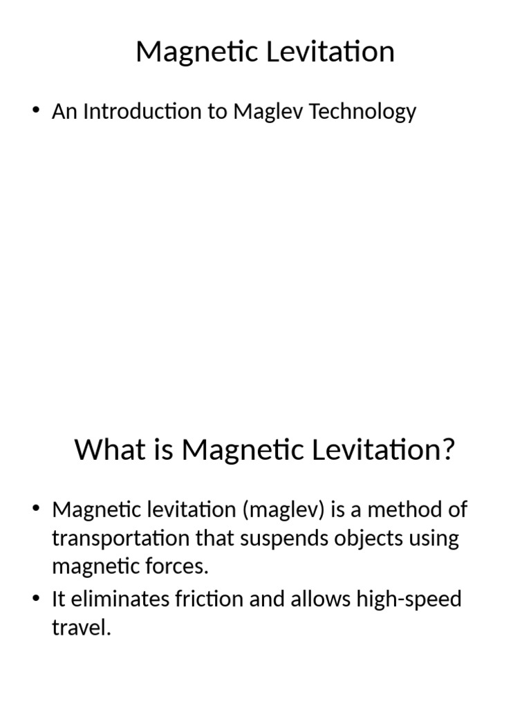 Understanding Magnetic Levitation Technology | PDF