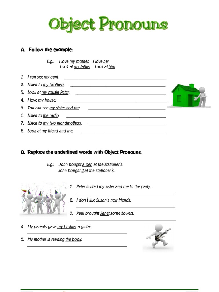 Object Pronouns Practice Exercises | PDF