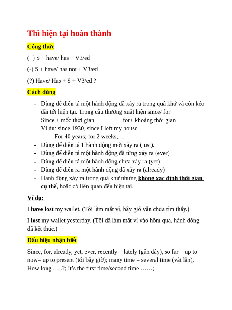 NG Pháp 2.1 (HTHT) | PDF