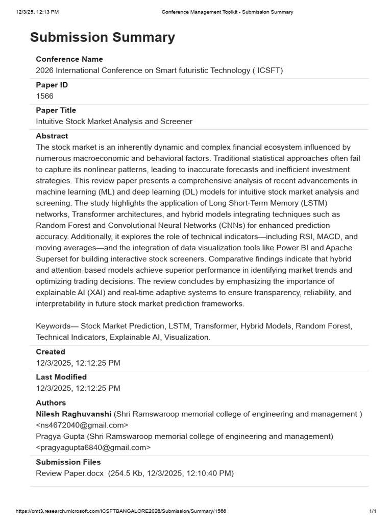 Machine Learning for Stock Analysis | PDF