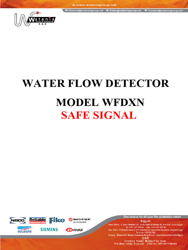 Safe Signal WFDN Waterflow Detector | PDF | Fire Sprinkler System ...