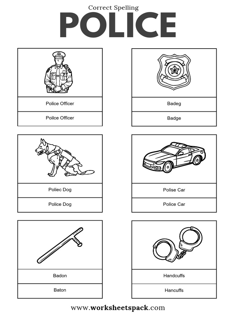 Police Station Vocabulary Activities | PDF | Police | Police Car