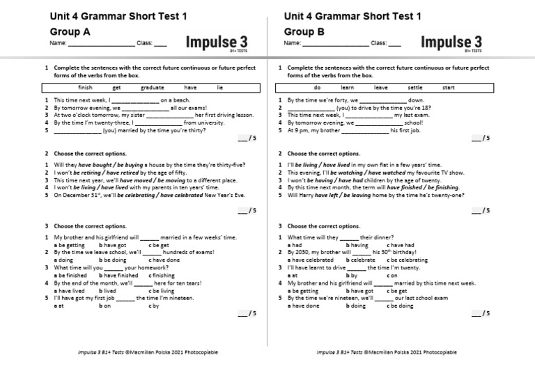 Future Tense Grammar Tests B1+ | PDF | Language Families | Linguistic ...
