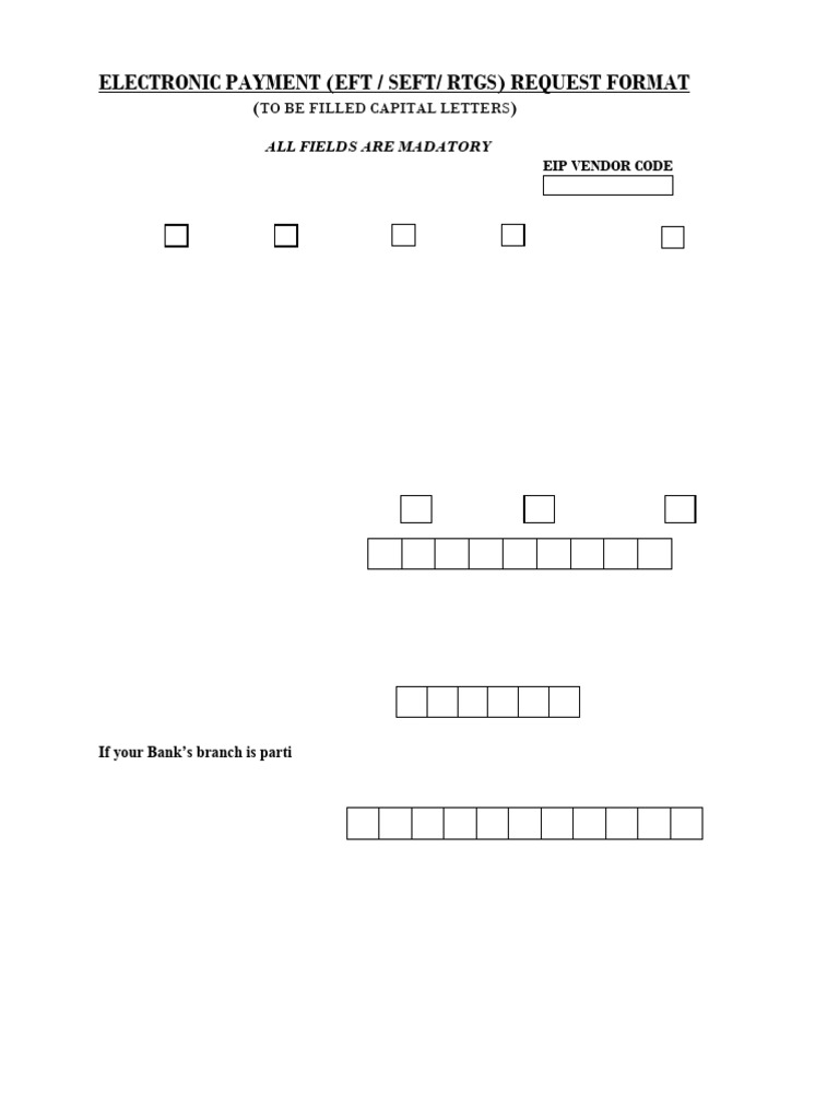 EFT Payment Request Form Template | PDF