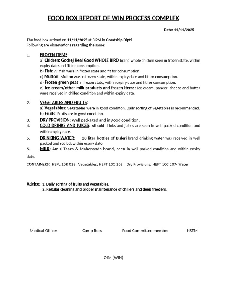 Food Box Report 11-11-25 | PDF