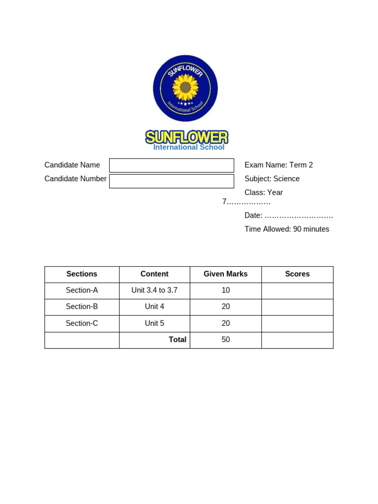 Year 7 Science Exam: Term 2 Overview | PDF | Virus | Heat
