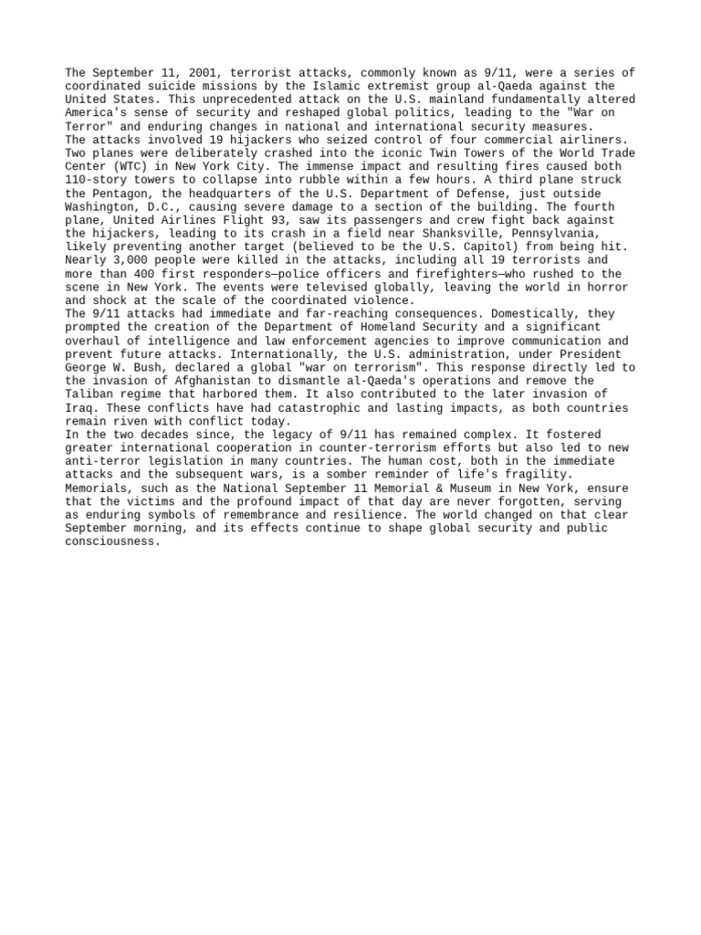 911 | PDF | September 11 Attacks | National Security