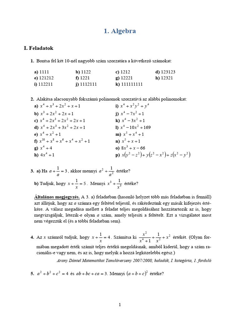 Algebra | PDF