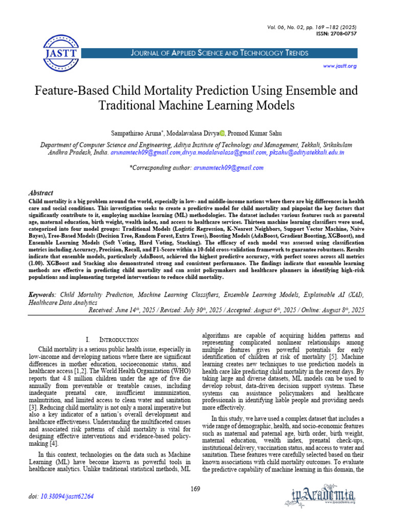 Child Mortality Prediction with ML Models | PDF | Machine Learning ...