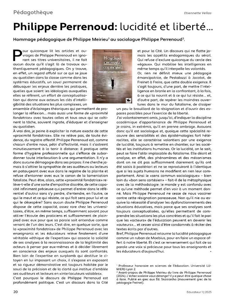 Meirieu 2024 Philippe Perrenoud | PDF
