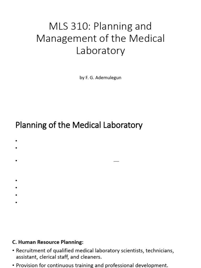Medical Laboratory Planning Guide | PDF