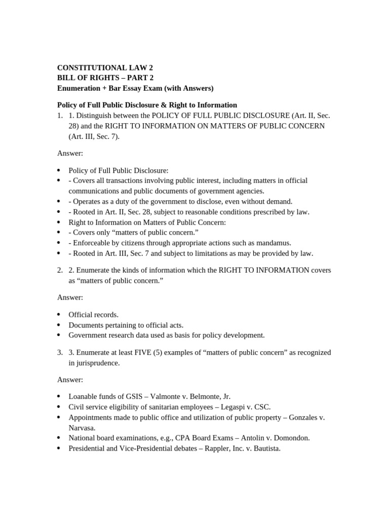 Bill of Rights: Public Disclosure & Info Rights | PDF | Eminent Domain ...