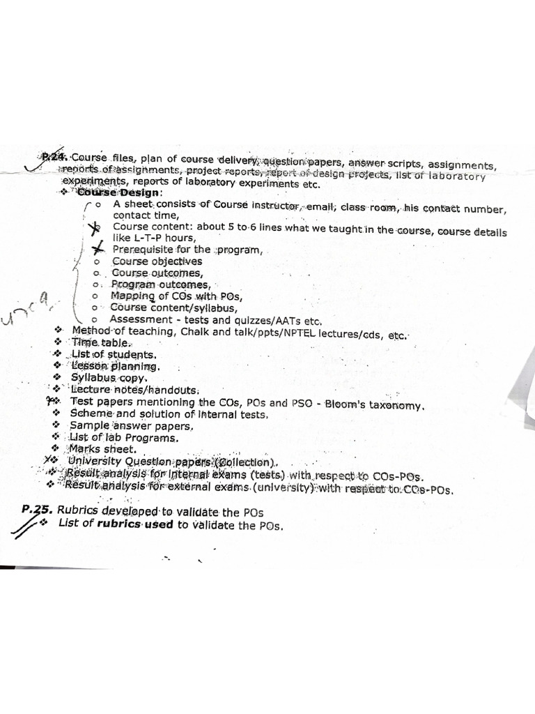 Checklist of Course File | PDF