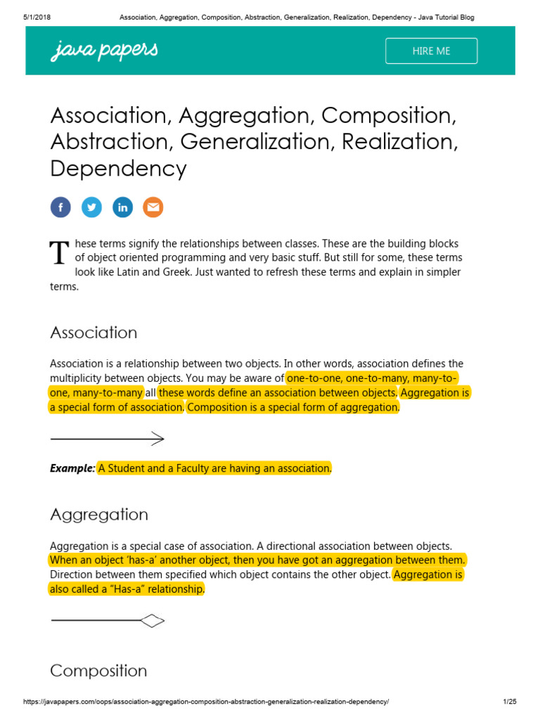 OOP Concepts: Association to Dependency | PDF | Class (Computer ...