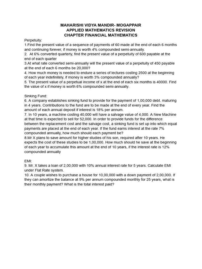 Financial Mathematics Revision Guide | PDF