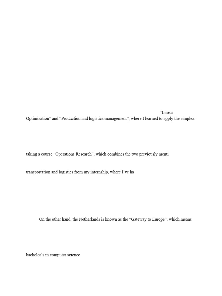 Master's Application for Logistics Program | PDF | Supply Chain | Logistics