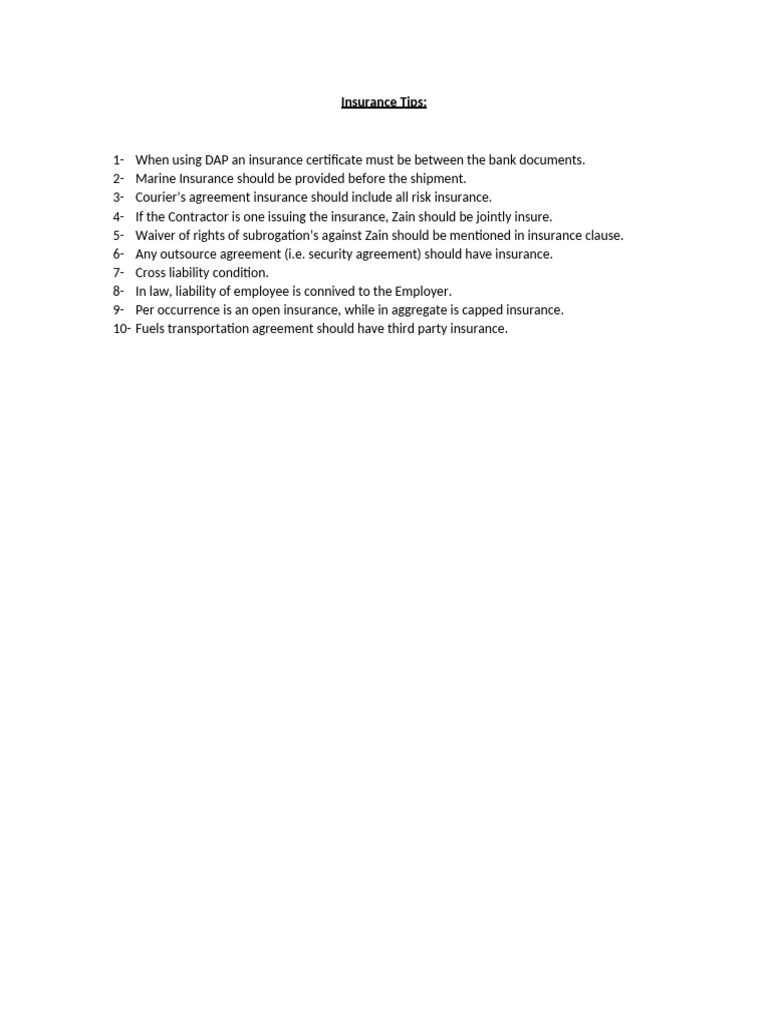 Essential Insurance Tips for Contractors | PDF