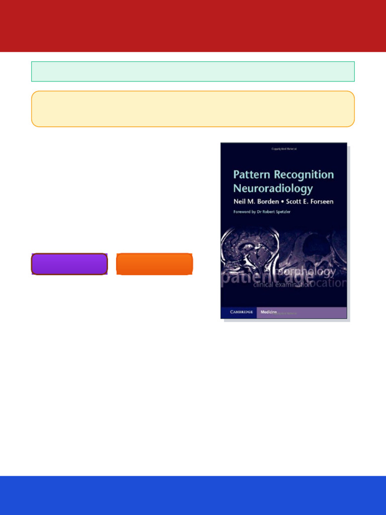 Pattern Recognition Neuroradiology Brain and Spine 1st Edition Neil M ...