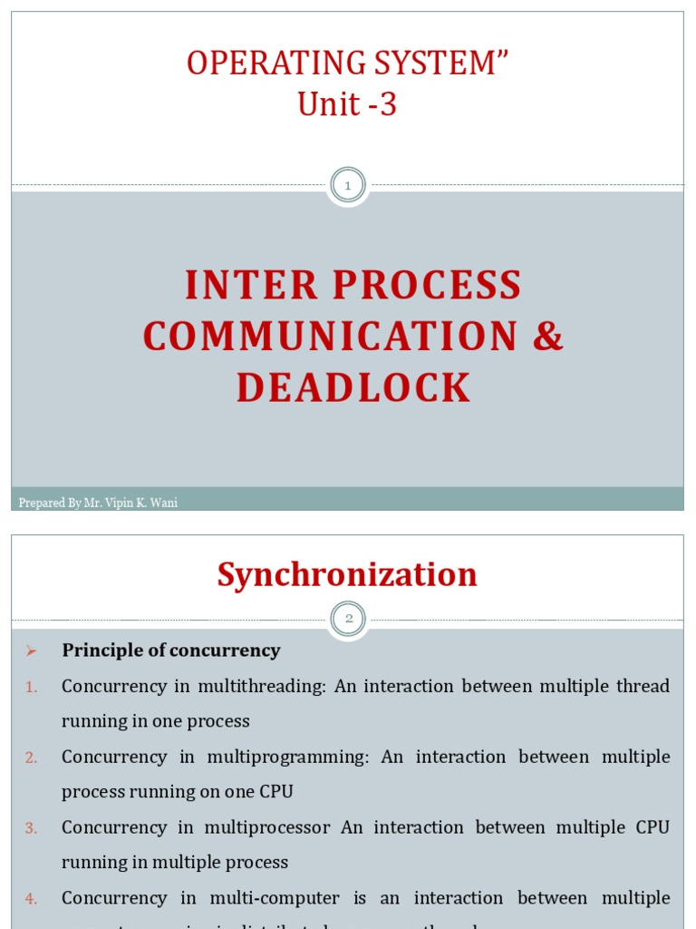 Inter-Process Communication & Deadlock | PDF | Process (Computing ...