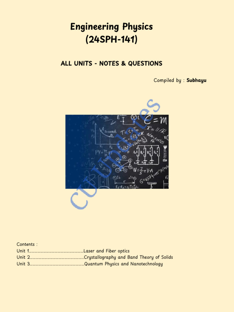 Engineering Physics __ 24SPH-141 (1) (1) | PDF | Laser | Optical Fiber