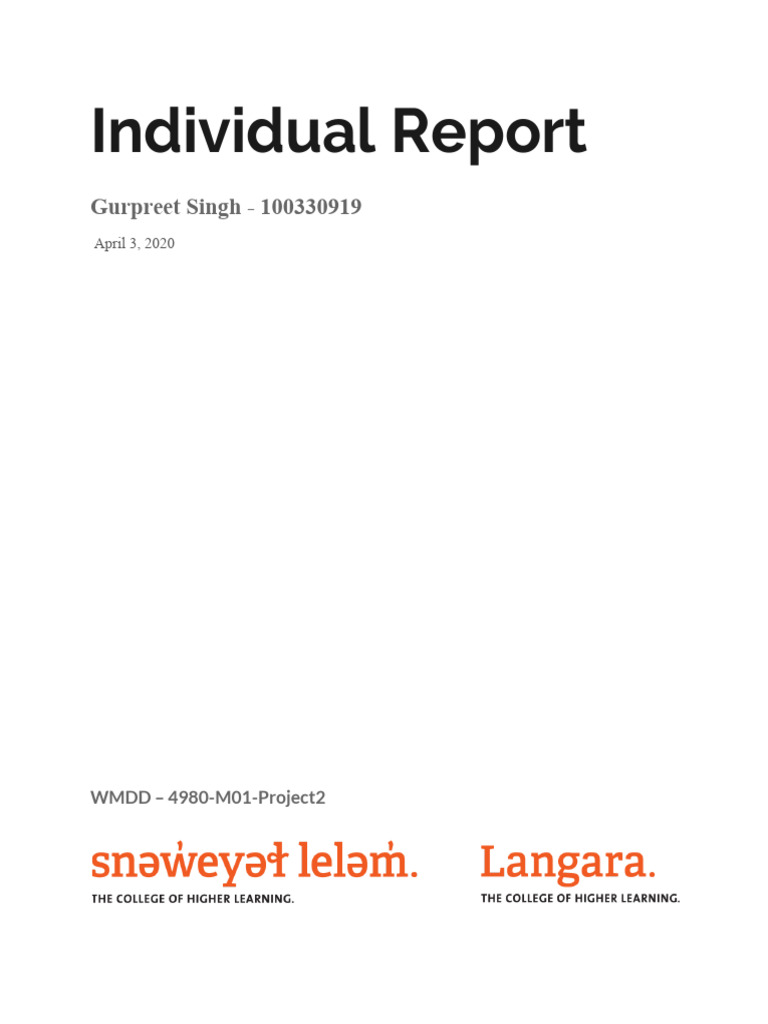 WMDD - Individual Report 2 | PDF | Data Management | Computer Programming