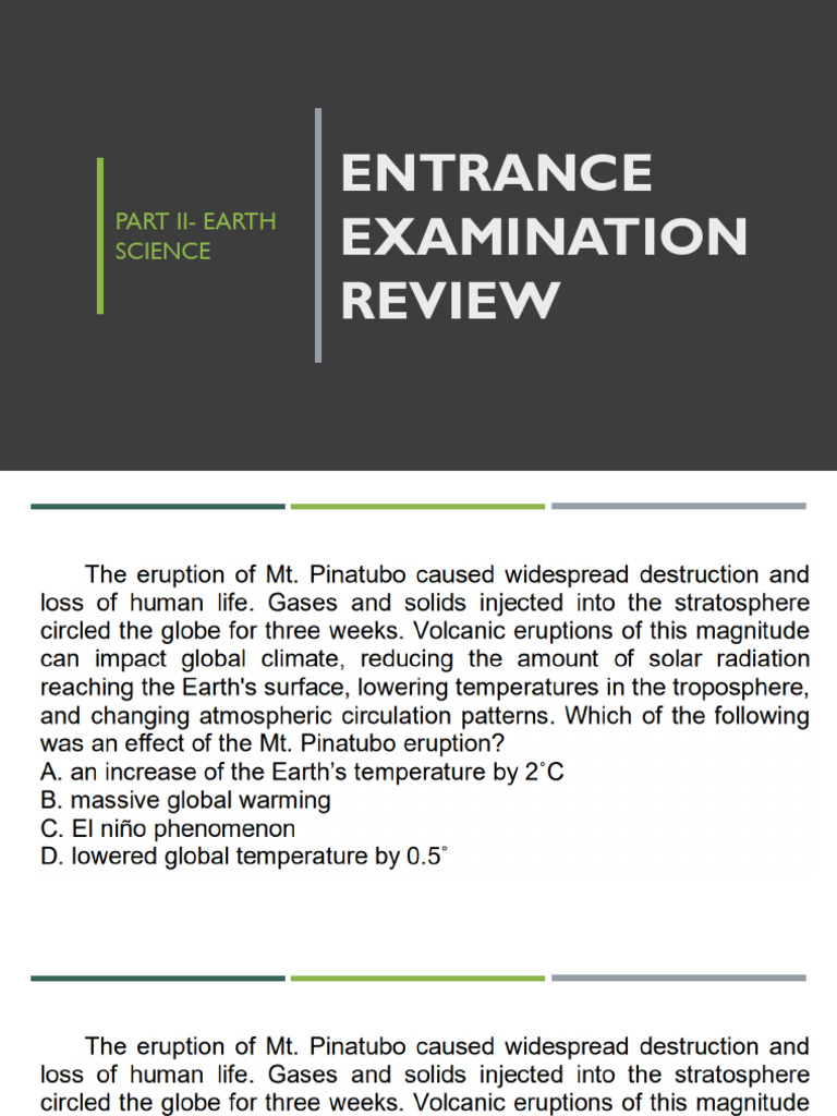Earth Science Entrance Exam Review | PDF | Volcano | Plate Tectonics
