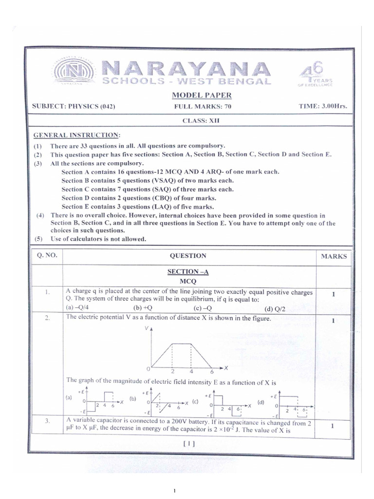 Model Paper Physics | PDF